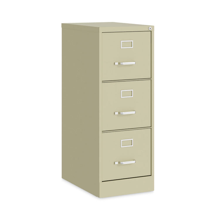 Three-Drawer Economy Vertical File, Letter-Size File Drawers, 15" x 22" x 40.19", Putty
