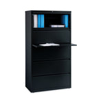 Lateral File Cabinet, 5 Letter/Legal/A4-Size File Drawers, Black, 36 x 18.62 x 67.62