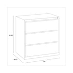 Lateral File, Three Legal/Letter/A4-Size File Drawers, 30" x 18.62" x 40.25", Putty