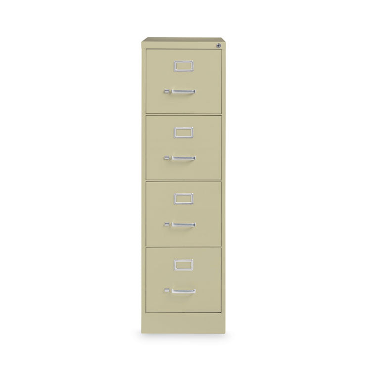 Four-Drawer Economy Vertical File, Letter-Size File Drawers, 15" x 22" x 52", Putty