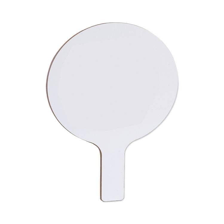 Dry Erase Paddle, 9" x 5", White Surface, 12/Pack