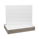 Magnetic Two-Sided Red/Blue Ruled Dry Erase Board, 12" x 9", White Surface, 12/Pack