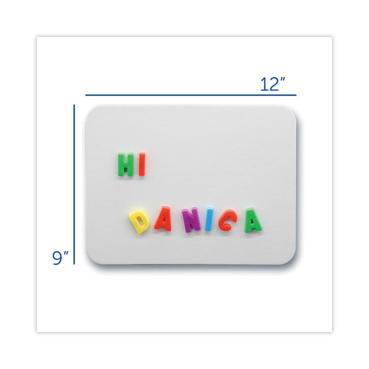 Magnetic Dry Erase Board Set, 12" x 9", White Surface, 12/Pack