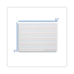 Magnetic Two-Sided Red/Blue Ruled Dry Erase Board, 12" x 9", White Surface, 12/Pack