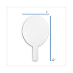 Dry Erase Paddle, 12" x 7", White Surface, 12/Pack