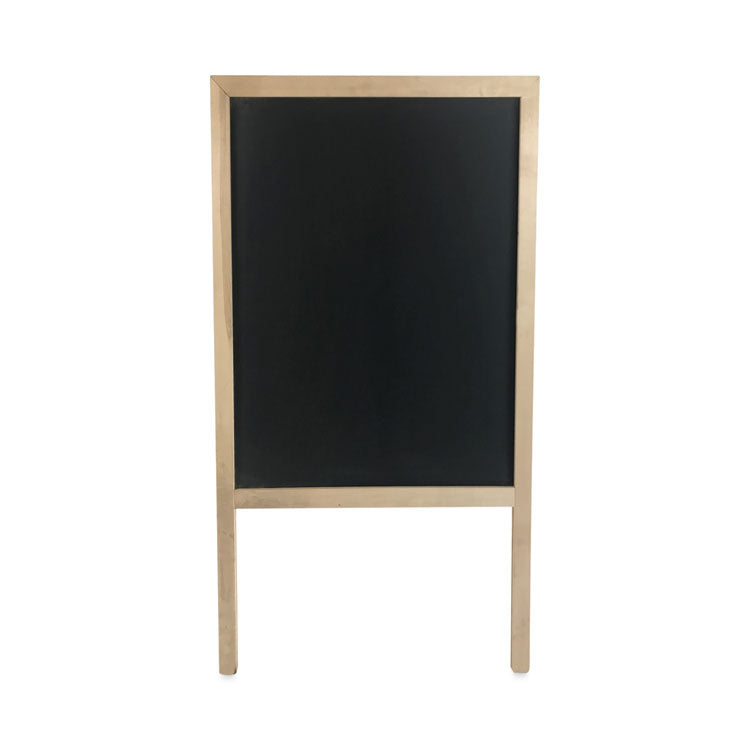 Black Chalkboard Marquee Sign, Black 24" x 42" Surface, Natural Wood Frame, 25" x 24" x 48.5"