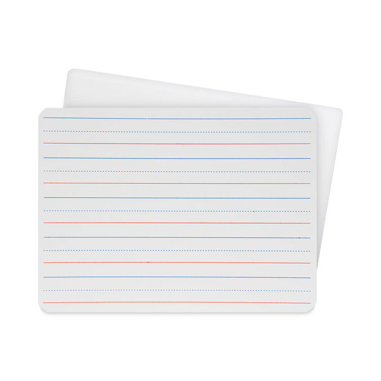 Two-Sided Red/Blue Ruled Dry Erase Board, 12" x 9", White Surface, 12/Pack