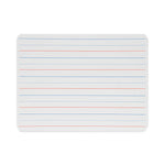 Magnetic Two-Sided Red/Blue Ruled Dry Erase Board, 12" x 9", White Surface, 12/Pack