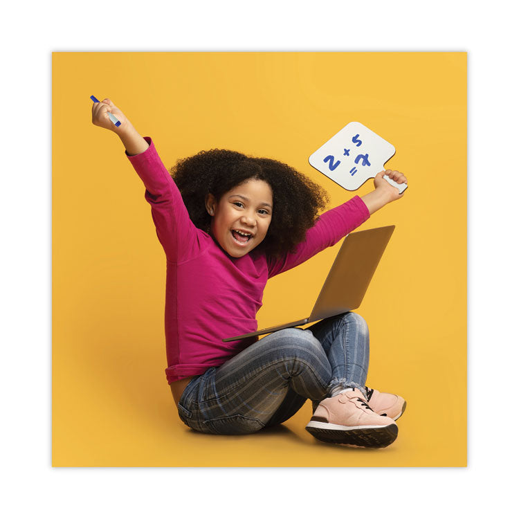 Dry Erase Paddle, 9.75" x 8", White Surface, 12/Pack