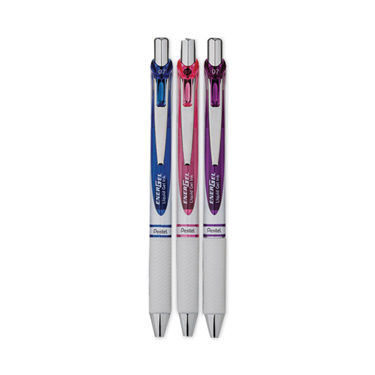 EnerGel Pearl Gel Pen, Retractable, Medium 0.7 mm, Assorted Ink and Barrel Colors, 3/Pack