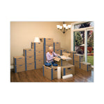 SmoothMove Prime Moving/Storage Boxes, Lift-Off Lid, Half Slotted Container, Small, 12" x 24" x 10", Brown/Blue, 8/Carton