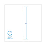 Threaded End Broom Handle, Lacquered Wood, 0.94" dia x 60", Natural