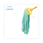 Ecomop Looped-End Mop Head, Recycled Fibers, Medium Size, Green