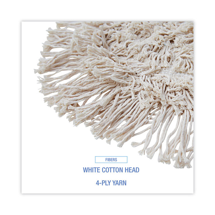 Wedge Dust Mop Head, Cotton, 17.5 x 13.5, White