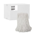 Mop Head, Value Standard Head, Rayon Fiber, Cut-End, Size No. 16, White, 12/carton
