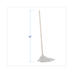Handle/Deck Mops, #12 White Cotton Head, 48" Natural Wood Handle, 6/Pack