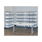 Hang'n'stor Medium-Duty Storage Boxes, Letter Files, 12.63" X 15.63" X 10", White/blue, 4/carton