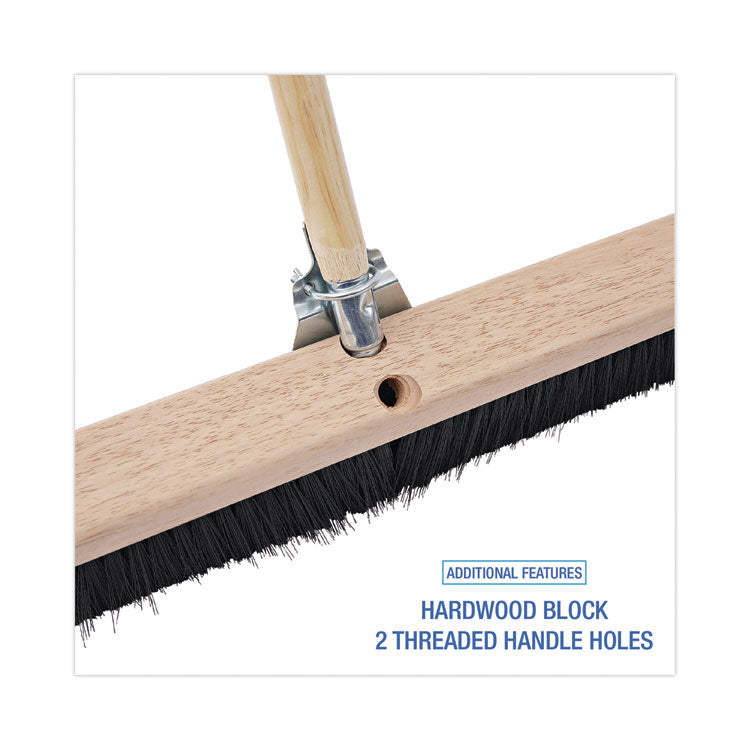 Floor Brush Head, 3" Black Polypropylene Bristles, 36" Brush