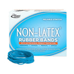 Antimicrobial Non-Latex Rubber Bands, Size 33, 0.04" Gauge, Cyan Blue, 4 Oz Box, 180/box