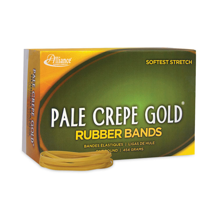 Pale Crepe Gold Rubber Bands, Size 33, 0.04" Gauge, Golden Crepe, 1 lb Box, 970/Box