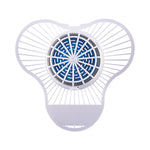 Urinal Screen with Non-Para Deodorizer Block, Green Apple Scent, 3.25 oz, Blue/White, 12/Box