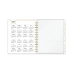 Day Designer Daily/Monthly Frosted Planner, Rugby Stripe Artwork, 10 x 8, Black/White Cover, 12-Month (July-June): 2025-2026