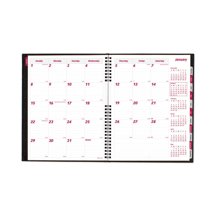 CoilPro 14-Month Ruled Monthly Planner, 11 x 8.5, Black Cover, 14-Month: Dec 2024 to Jan 2026