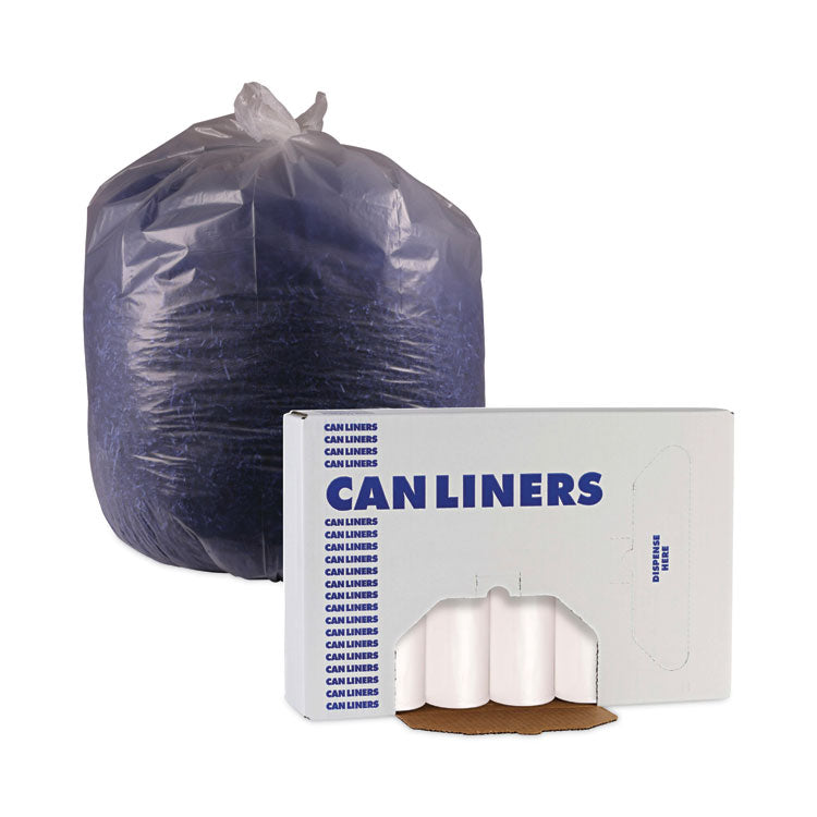 High-Density Can Liners, 16 gal, 6 mic, 24" x 33", Natural, Perforated Roll, 50 Bags/Roll, 20 Rolls/Carton