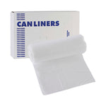 High-Density Can Liners, 16 gal, 6 mic, 24" x 33", Natural, Perforated Roll, 50 Bags/Roll, 20 Rolls/Carton