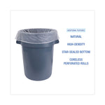 High-Density Can Liners, 45 gal, 11 mic, 40" x 46", Natural, Perforated Roll, 25 Bags/Roll, 10 Rolls/Carton