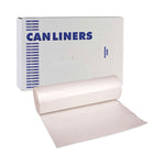 High-Density Can Liners, 45 gal, 11 mic, 40" x 46", Natural, Perforated Roll, 25 Bags/Roll, 10 Rolls/Carton
