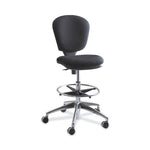 Metro Collection Extended-Height Chair, Supports Up To 250 Lb, 23" To 33" Seat Height, Black Seat/back, Chrome Base