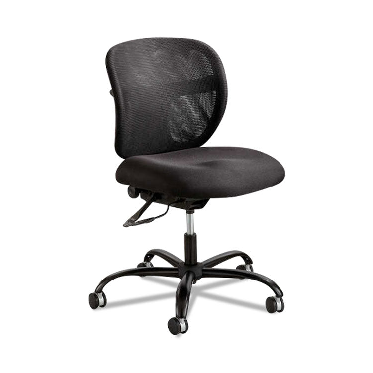 Vue Intensive-Use Mesh Task Chair, Supports Up To 500 Lb, 18.5" To 21" Seat Height, Black Vinyl Seat/back, Black Base