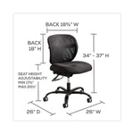 Vue Intensive-Use Mesh Task Chair, Supports Up To 500 Lb, 18.5" To 21" Seat Height, Black Vinyl Seat/back, Black Base