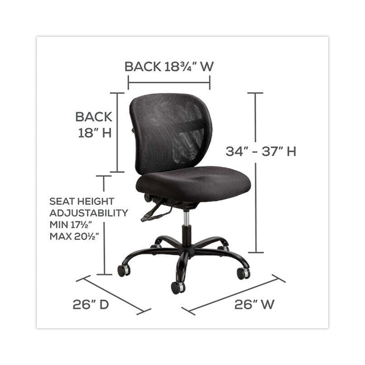Vue Intensive-Use Mesh Task Chair, Supports Up To 500 Lb, 18.5" To 21" Seat Height, Black Vinyl Seat/back, Black Base