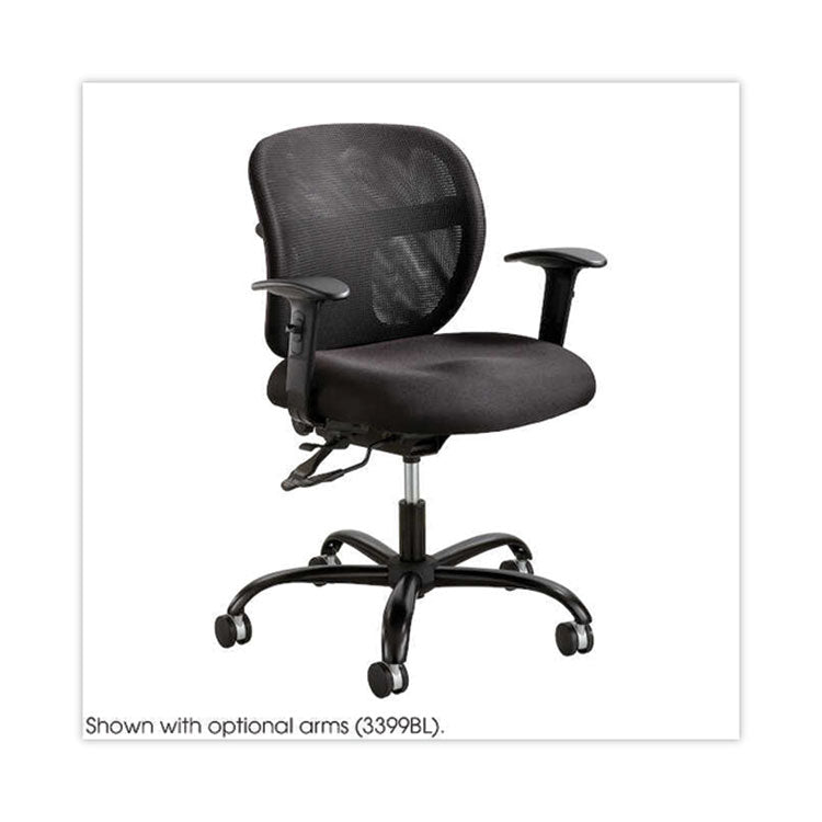 Vue Intensive-Use Mesh Task Chair, Supports Up To 500 Lb, 18.5" To 21" Seat Height, Black Vinyl Seat/back, Black Base