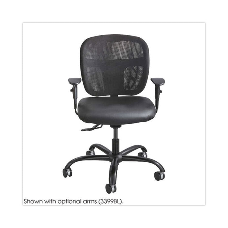 Vue Intensive-Use Mesh Task Chair, Supports Up To 500 Lb, 18.5" To 21" Seat Height, Black Vinyl Seat/back, Black Base
