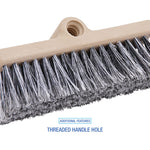 Dual-Surface Vehicle Brush, Black Polypropylene Bristles, 10" Brush, Brown Plastic Handle