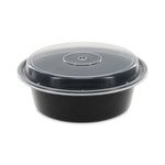 Newspring VERSAtainer Microwavable Containers, 32 oz, 7" Diameter x 2" h, Black/Clear, Plastic, 150/Carton