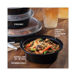 Newspring VERSAtainer Microwavable Containers, 32 oz, 7" Diameter x 2" h, Black/Clear, Plastic, 150/Carton