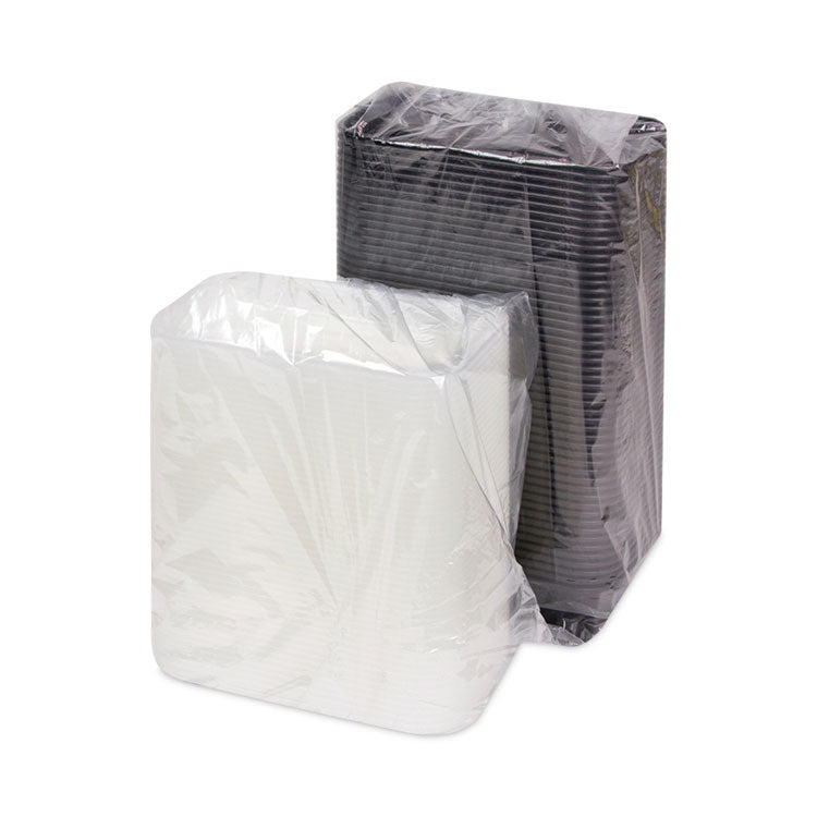 Newspring VERSAtainer Microwavable Containers, 24 oz, 5 x 7.25 x 2, Black/Clear, Plastic, 150/Carton