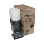 Newspring VERSAtainer Microwavable Containers, 38 oz, 8.8 x 6 x 2.5, Black/Clear, Plastic, 150/Carton