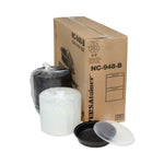 Newspring VERSAtainer Microwavable Containers, Vented Lid, 48 oz, 9" Diameter, Black/Clear, Plastic, 150/Carton