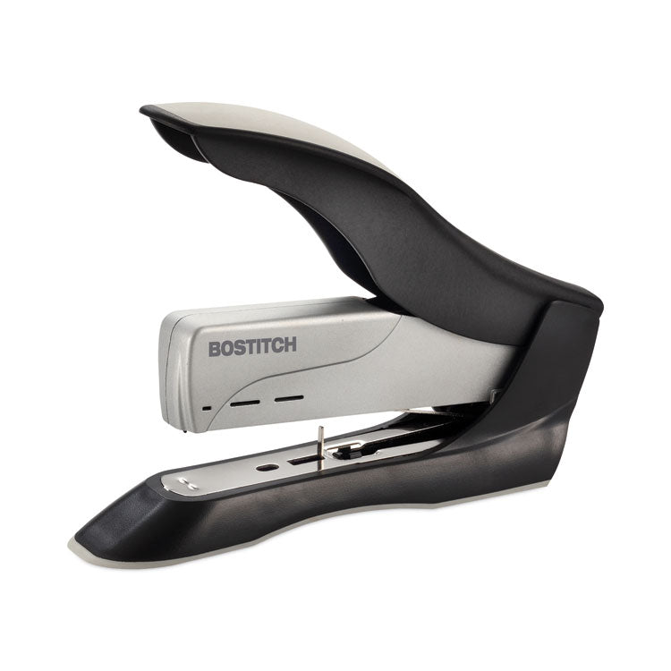Spring-Powered Premium Heavy-Duty Stapler, 100-Sheet Capacity, Black/silver