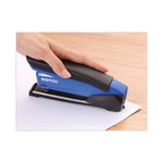 InPower One-Finger 3-in-1 Desktop Stapler, 20-Sheet Capacity, Blue/Black