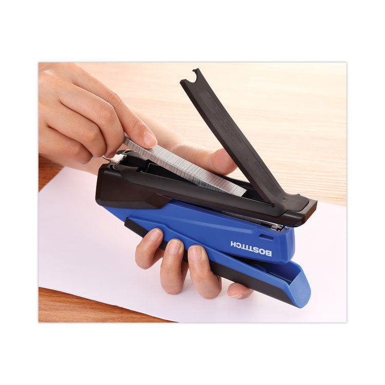 InPower One-Finger 3-in-1 Desktop Stapler, 20-Sheet Capacity, Blue/Black