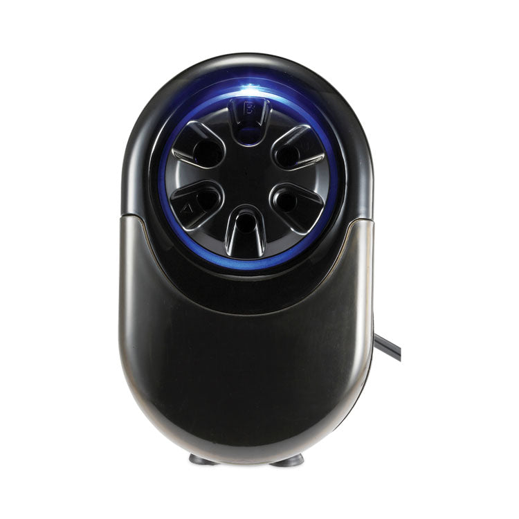 Quietsharp Glow Classroom Electric Pencil Sharpener, Ac-Powered, 6.13 X 10.69 X 9, Silver/black