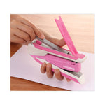 InCourage Spring-Powered Desktop Stapler, Breast Cancer Awareness, 20-Sheet Capacity, Pink/Gray