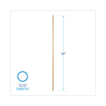 Threaded End Broom Handle, Lacquered Hardwood, 0.94" dia x 54", Natural