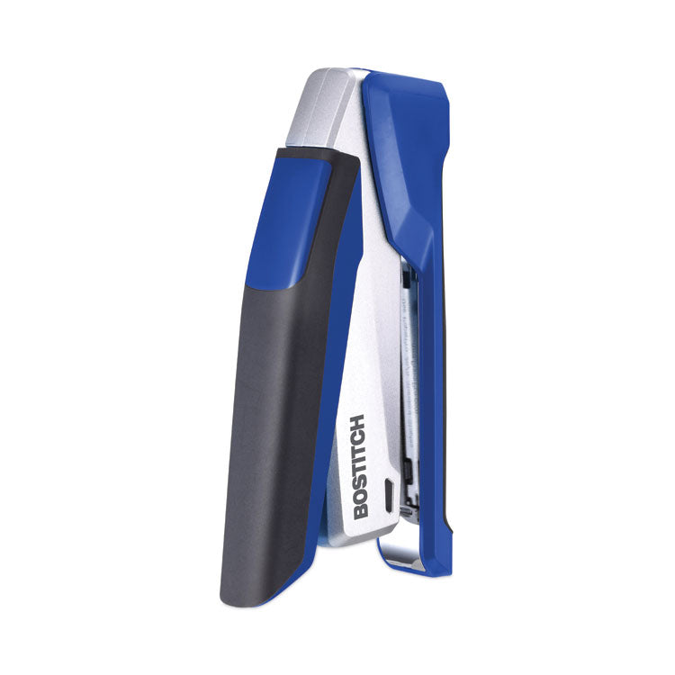 InPower One-Finger 3-in-1 Desktop Stapler, 28-Sheet Capacity, Blue/Silver